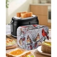 thumbnail image 4 of Christmas Cardinal Toaster Cover 4 Slice, Large Kitchen Appliance Covers, Winter Farmhouse Red Bird Berry Needle Toaster Oven Cover with Loop, Bread Machine Cover Polyester Dust Cover Protection, 4 of 4