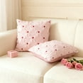 thumbnail image 7 of Valentines Pillow Covers 18x18 Inch, Lover Heart Bow Throw Pillow Covers, Knitting Jacquard Pillow Cover for Valentines Day Decorations, Soft Plush Faux Fur Pillow Case for Bedroom Couch Sofa, Pink, 7 of 7