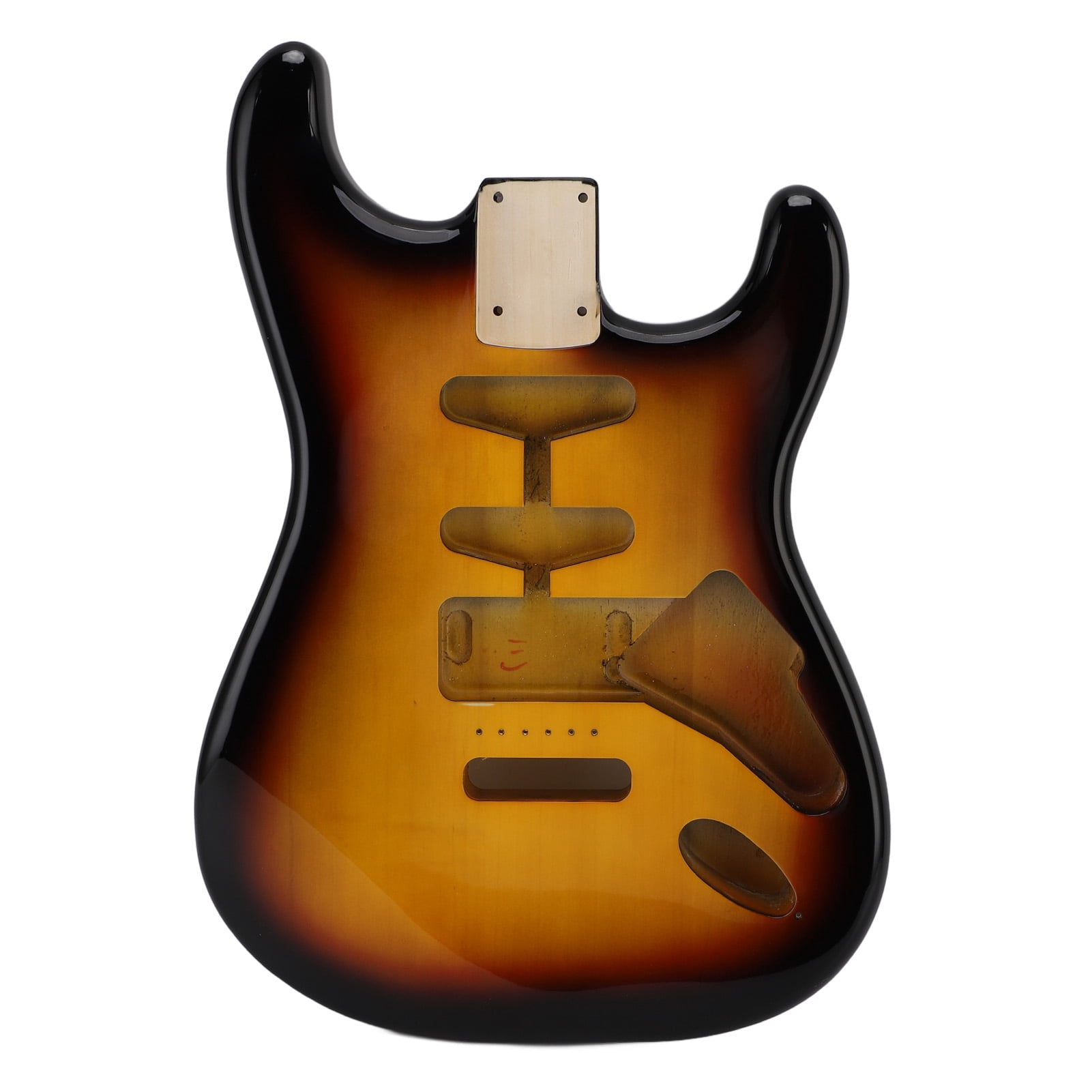 Electric Guitar Body, Electric Guitar Body Replacement Thin Satin Polyurethane Sealant Sunburst Pre Drilled Exquisite Poplar Wood  For ST Guitars