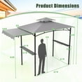 thumbnail image 3 of Gymax 11 x 5 FT Grill BBQ Gazebo w/ Side Awning Double-Tiered Top 2 Side Shelves, 3 of 10