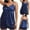 a_Blue, variant on Xysaqa Women's Plus Size Sleepwear Cute Print Cami Top and Shorts Satin Pajama Sets 3X 4X 5X Blue Xl
