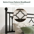 thumbnail image 3 of Amolife Full Size Metal Platform Bed Frame with Vintage Cross Pattern Headboard&Footboard, Black, 3 of 9