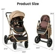 thumbnail image 5 of INFANS 2 in 1 Baby Stroller, Folding Newborn Pram Convertible Stroller Bassinet for Infant Foldable High Landscape Shock Absorption with Reversible Seat Aluminum Structure for Pushchair, 5 of 9