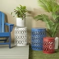 thumbnail image 2 of DecMode 16" x 23" Multi Colored Metal Indoor Outdoor Nesting Accent Table with Carved Trellis Design, 3-Pieces, 2 of 8