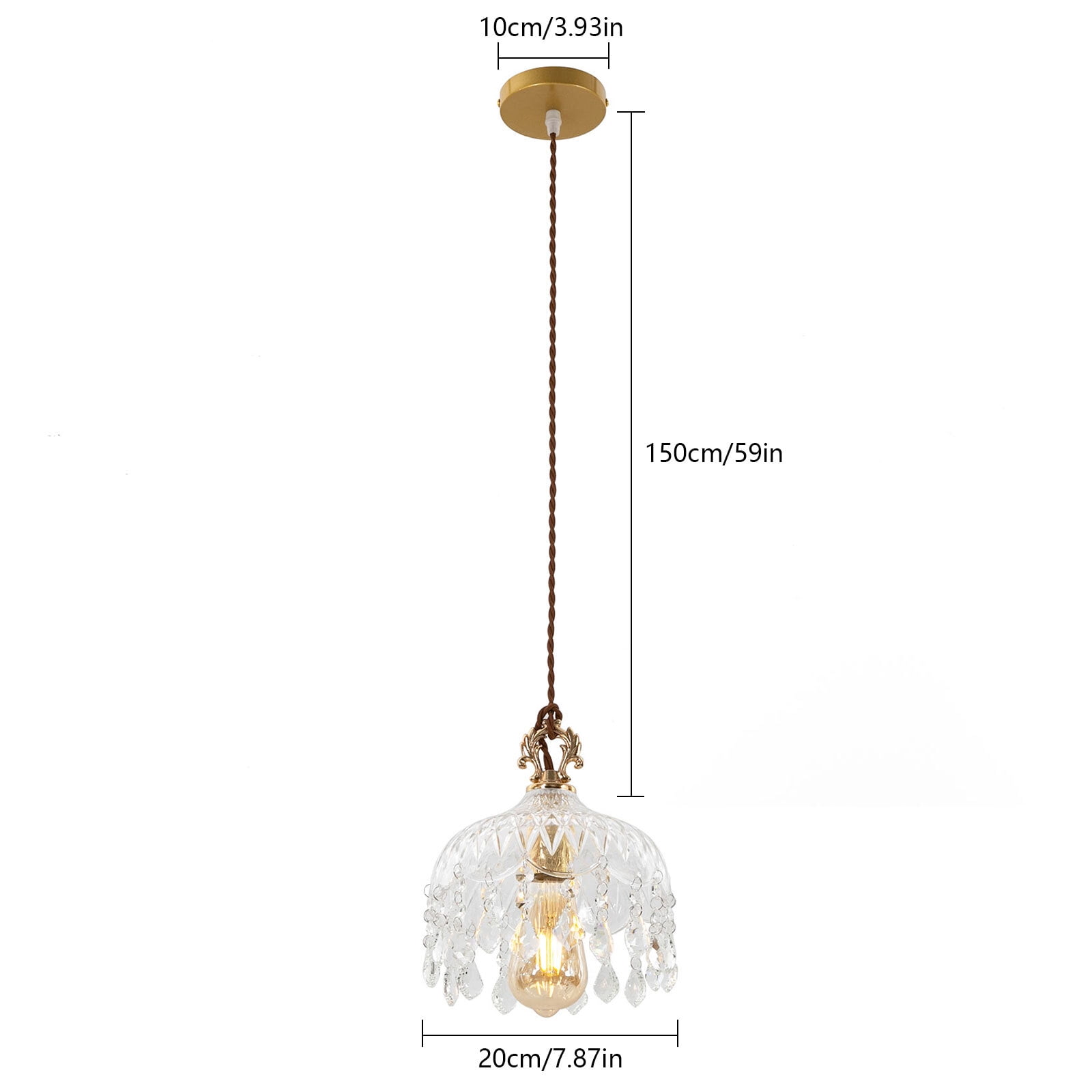 Gold Pendant Light Hanging Ceiling Light Fixture Kitchen Island Lamp Chandelier