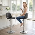 thumbnail image 4 of Silla para Bar y Barra de Cocina con Respaldo y Reposapies de Altura Ajustable Banco Taburete Giratorio con Asiento Acolchado de Diseño Moderno Negro, 4 of 7