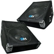 GH12M - Pair of 12 Inch Passive Wedge Monitors - Floor or Stage 350 Watts RMS each - PA/DJ Stage, Studio, Live Sound Monitors