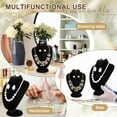 thumbnail image 6 of 3 Pcs Black Velvet Jewelry Display Necklace Earrings Ring Display Stand Jewelry Bust/mannequin for Selling and Shows, 6 of 6