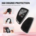 thumbnail image 4 of Key Fob Cover Compatible with Chevrolet Tahoe Suburban Silverado GMC Sierra Yukon Denali Buick Envision 2020-2025 5 Button Keychain Case Holder Protector,Black-Black, 4 of 6