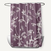 Simply Daisy 70" W x 73" L Windy Blossom Polyester Shower Curtain, Purple [1 Ct]