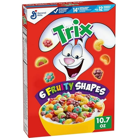 1x Trix Breakfast Cereal, 6 Fruity Shapes, Made with Whole Grain, 10.7 oz