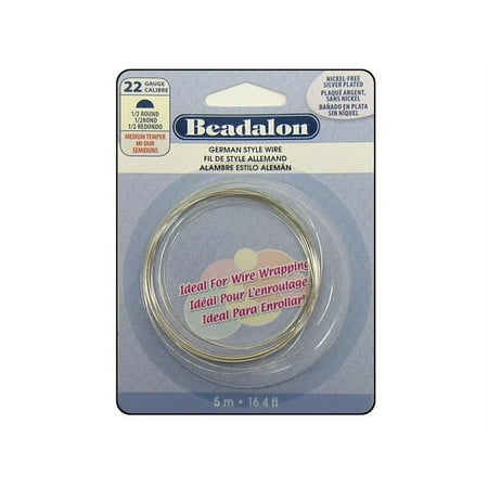 UPC: 0035926101869 | Beadalon German Style Wire Half Rnd 22ga SlvPlt 5M