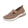 thumbnail image 3 of Aobny Flatform Women Shoes Slip On Shoes Walking Shoes Breathable Soft Shoes Casual Shoes Shoes Flat Heel Brown Stability Round Toe Womens Casual Shoes,Size 42, 3 of 5