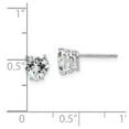 thumbnail image 2 of Real 14kt White Gold 6mm Heart Cubic Zirconia Earrings; for Adults and Teens; for Women and Men, 2 of 2
