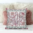 thumbnail image 3 of Pond Peacock Indoor/Outdoor Fabric Pillow in White Magenta 18x18, 3 of 4