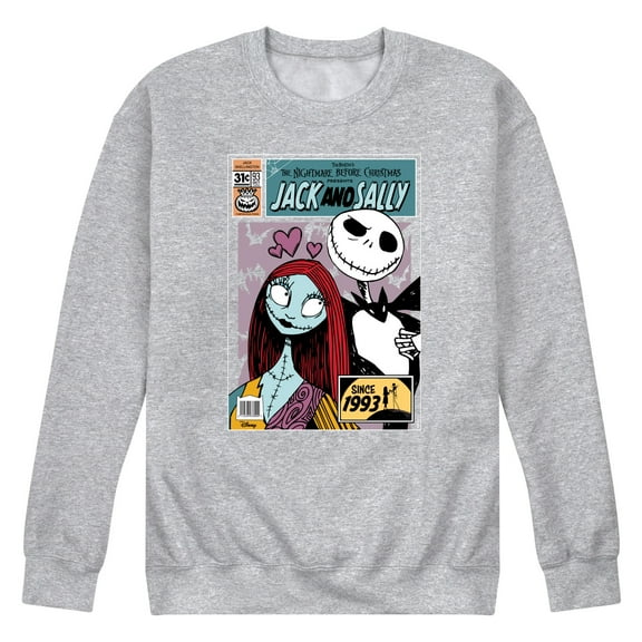 Nightmare Before Christmas - Jack And Sally Comic Book Cover - Men's Crew Fleece Sweatshirt