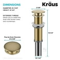 thumbnail image 5 of Kraus PU-L10BG Bathroom Sink Pop-Up Drain with Extended Thread in Brushed Gold, 5 of 7