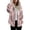 Pink, variant on Women's Fashionable Casual Zippered Hooded Floral Printed Drawstring Furry Sweatshirt Jacket, Beautiful Flower Design,Beige,L