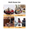 thumbnail image 2 of 13 Inch Round Placemats Set of 6, Black Red Non Slip Heat Insulation PP Table Mats, White Circle Geometric Abstract Texture Washable Place Mats for Kitchen Dining Party Table Decor, 2 of 7
