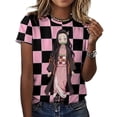 thumbnail image 3 of Kamado Nezuko Womens T-Shirt Round Neck Short Sleeve Tee Shirts Summer Breathable Tops Blouse S, 3 of 8