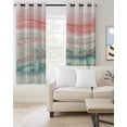 thumbnail image 2 of Peach Blue Ombre Blackout Curtains, Light Blocking Print Window Curtains, Abstract Modern Art Fluid Striped Thermal Insulated Window Drapes for Living Room Kitchen Cafe 2 Panels, 84"W x 84"L, 2 of 9