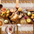 thumbnail image 4 of Fall Placemats Set of 4 Harvest Pumpkin Place Mats Thanksgiving Placemat Sunflower Leaves Linen Table Mats for Dining Kitchen Table Holiday Dinner Party Home Fall Decorations 13x19 Inch, 4 of 8