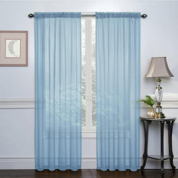Window Sheer Curtains 78.7 Inches Long 2 Panels Sheer Curtains Clear Curtains Basic Rod Pocket Panel Bedroom Children Living Room Yard Kitchen