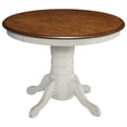 thumbnail image 1 of Bowery Hill Table de Salle à Manger à Piédestal Rond en Chêne et Blanc Frotté, 1 of 5
