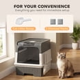 thumbnail image 6 of PawHut Cat Litter Box, Hooded Cat Litter Tray with Drawer Pan, 4 Deodorization Bags, Easy to Clean, Gray, 6 of 9
