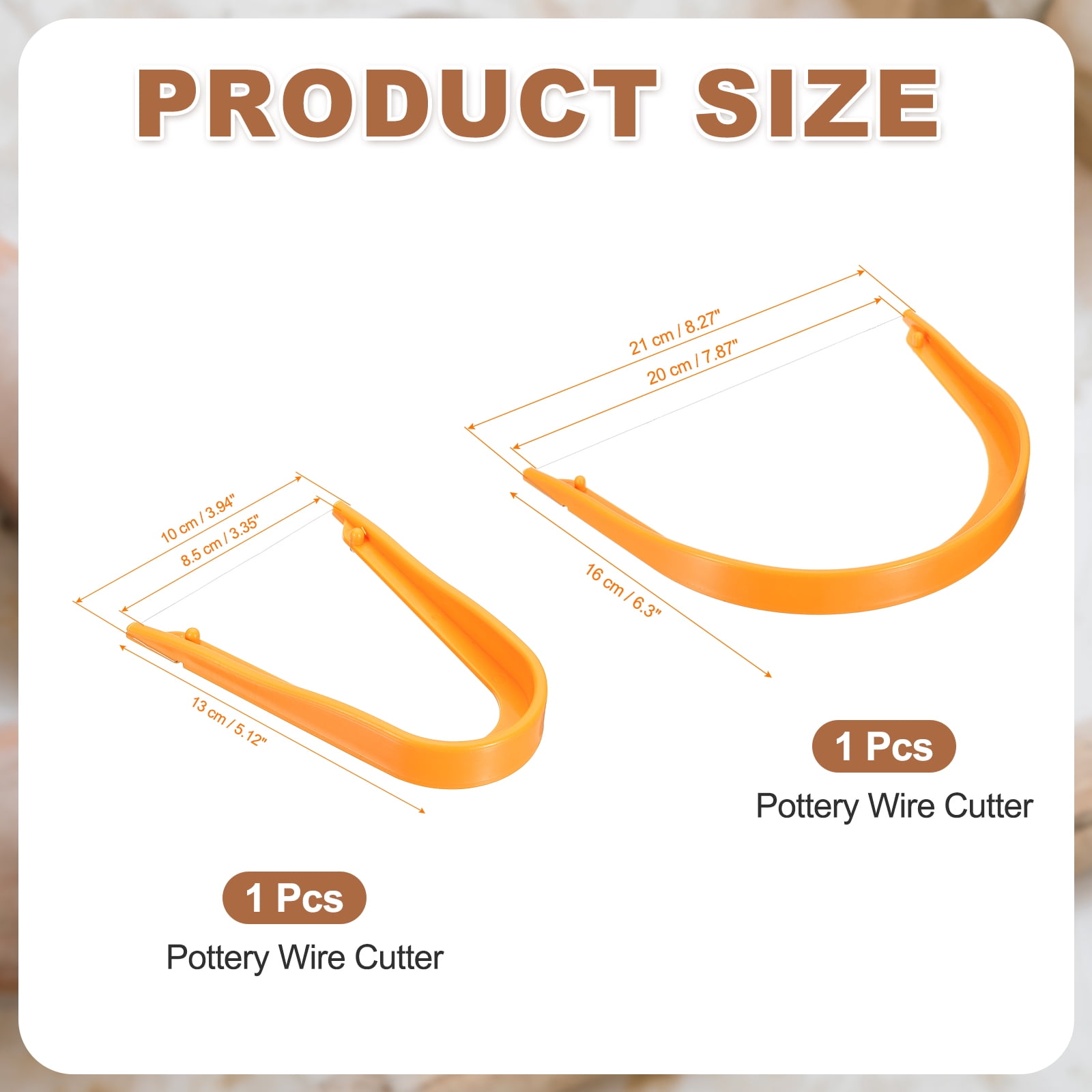 Uxcell 2pcs Clay Mud Cutting Wire 7.87/3.35" Wire Clay Cutter Pottery Slicer Cutting Tools Plastic Clay Sculpting Tools for Pottery Ceramic Sculpting Trimming
