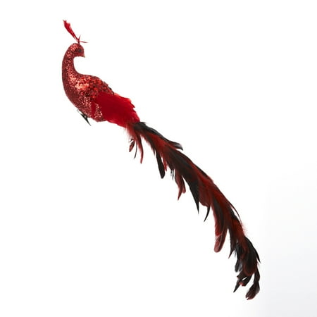 6 regal peacock long red phoenix clip on bird walmart com christmas trees