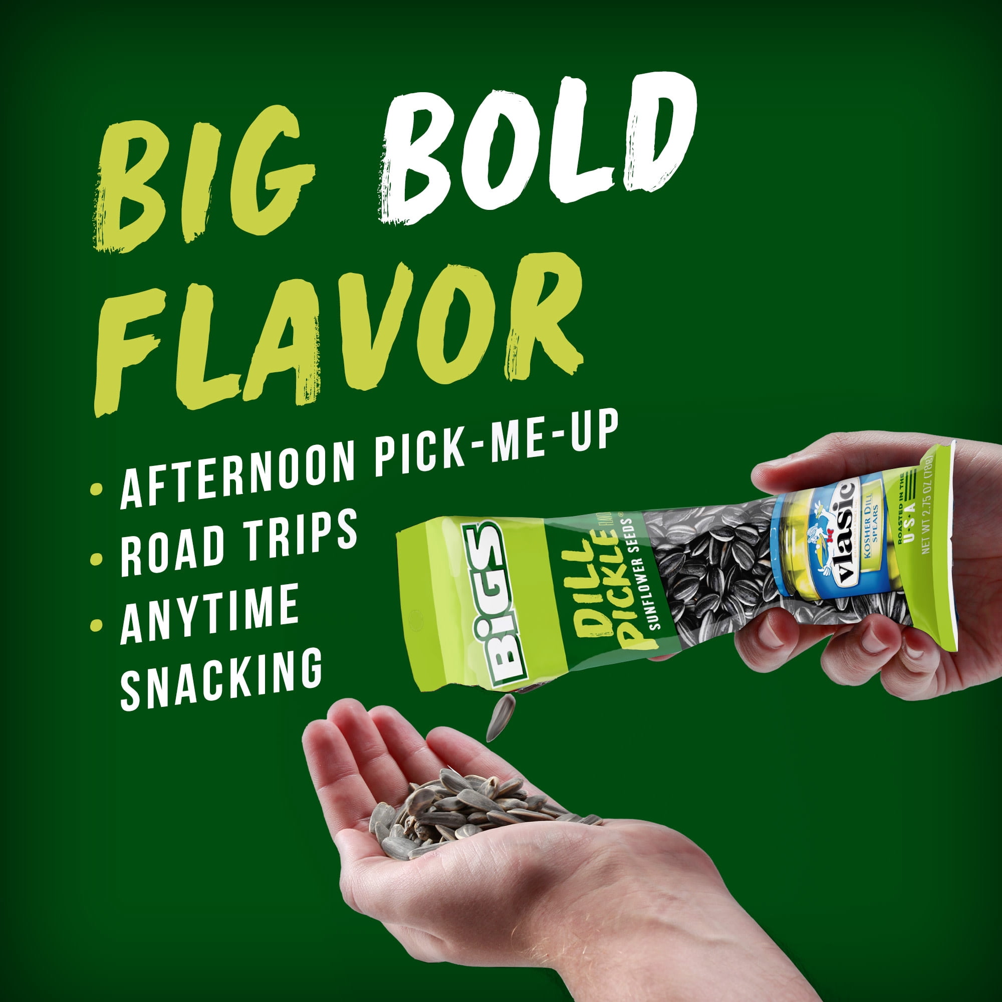 Bigs Sunflower Seeds Vlasic Dill Pickle 2.75oz (Pack of 12)