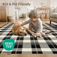 thumbnail image 4 of ODIKA Checkered Grid Inner Border Bathroom Plaidcircle Plaid Checked Vintage Playful for Dining Room, Basement, Large Office, Non-Slip Chair-Friendly, 4 of 7