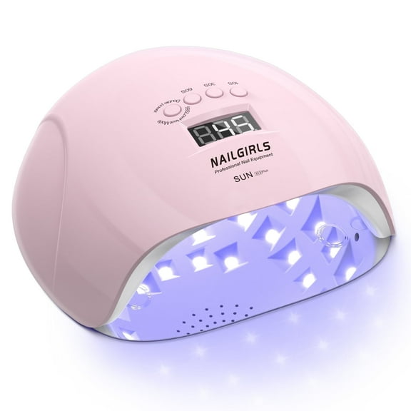 NAILGIRLS 150W UV LED Nail Lamp with 36pcs Lamp Beads, Pink - Sensor, Timer, Polish, Curing