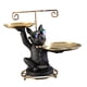 thumbnail image 5 of Estatua con bandeja Organizador de escritorio Porta llaves artesanal Escultura de perro Figura con Negro, 5 of 9