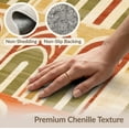 thumbnail image 6 of ODIKA 4'x6' Olive Green Mid Century Geometric Arch Washable Area Rug Retro Curved Arches Earthy Palette Minimalist Repeat for Bedroom, Reading Nook, Pet Friendly & Non-Shedding, 6 of 7