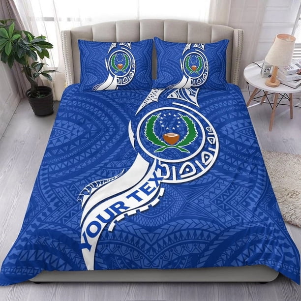 (Personalizado) Juego de cama Pohnpei - Micronesia Pride Azul LT12