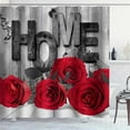 thumbnail image 2 of Red Rose Shower Curtain, Vintage Rustic Wooden Board Butterfly Blooming Flower Bouquet Romantic Valentine''s Day Modern Farmhouse Bathroom Decor, Waterproof Fabric Shower Curtain, 72 X 72 Inch, 2 of 5