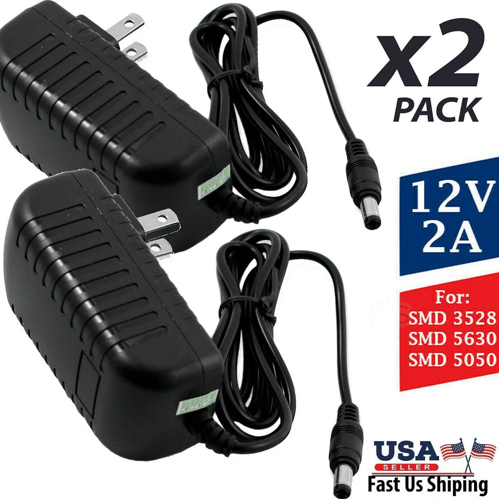 12V 2A AC DC Power Supply Adapter & DC Connector for 100V-240V 50/60Hz Adapter 