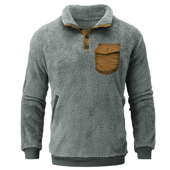 KAUOD Men's Fashion Hoodies & Sweatshirts 1/4 Zip Pullover Mens Fleece Long Sleeve Lapel Sweatshirt Casual Print Pullover