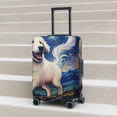 thumbnail image 2 of Lsque Vintage Starry Sky Puppy Printed Luggage Cover, Travel Luggage Protector,Scratch and Dirt Resistant, Fits 18-32 Inch Luggage - Small, 2 of 9