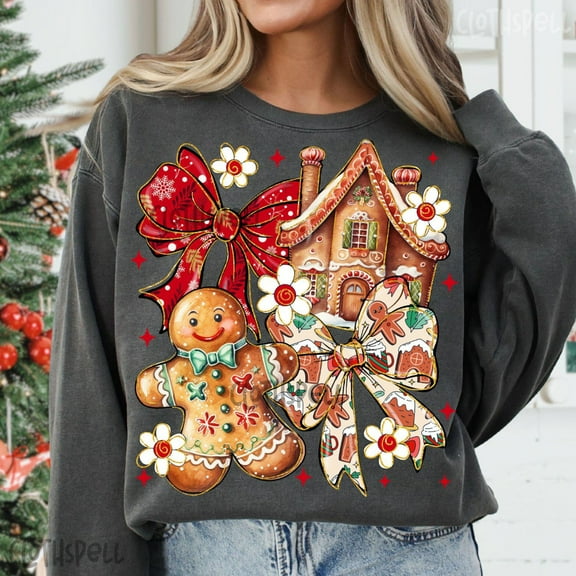 Gingerbread Christmas Sweatshirt, Christmas Tee, Gingerbread Sweater, Retro Christmas, Cookie Shirt, Xmas Png