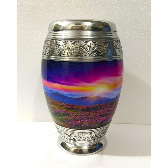 Heaven on Earth Cremation Urn for Human Ashes – 10.5-Inch Adult Memorial Urn with Velvet Bag, Comforting Classy Finish to Honor Your Loved One