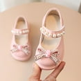 thumbnail image 2 of NOLDARES Toddler Girl Mary Jane Dress Shoes Glitter Flats Shoes Flower for Ballet Wedding(Pink,2 Years), 2 of 6