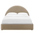 thumbnail image 5 of Platform Bed Frame, King Size, Taupe Gray, Velvet, Bedroom, Modern Contemporary Boutique HB36795, 5 of 9