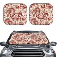Disketp 2 Piece Dragons1 Pattern Windshield Sunshades,Folding