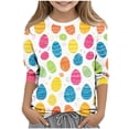 thumbnail image 2 of Xdegoge Little Girls Easter Sweatshirts Long Sleeve Hand Drawn Doodle Eggs Print Crewneck Spring Holiday Party Outfits Casual Pullover Tops Comfy Daily Playwear Clothes, 2 of 5