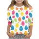 thumbnail image 2 of Blusas y camisas de cuello redondo y manga larga para niños, blusas/camisas de poliéster con estampado de corazones, mangas 3/4 y cuello redondo, elegantes e informales., 2 of 5
