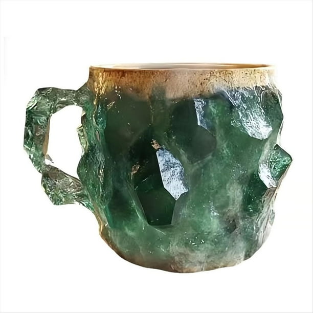 de Café de Cristal Mineral de Café con Asa de Café Mineral de Cristal de Imitación Multicolor