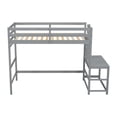 thumbnail image 4 of Twin Loft Bed With Stairs Ladder Landing Platform Space-Saving Twin Bed Frame With Full-Length Guardrail No Box Spring Needed, 4 of 9